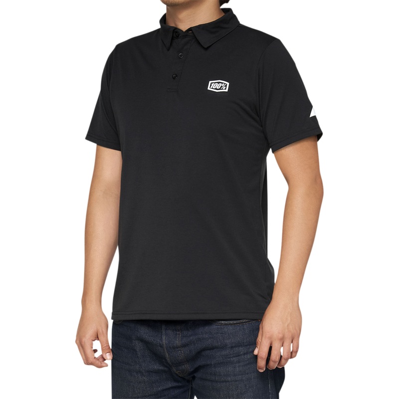 100% Corpo Polo Shirt - Black/White - XL 35019-011-13