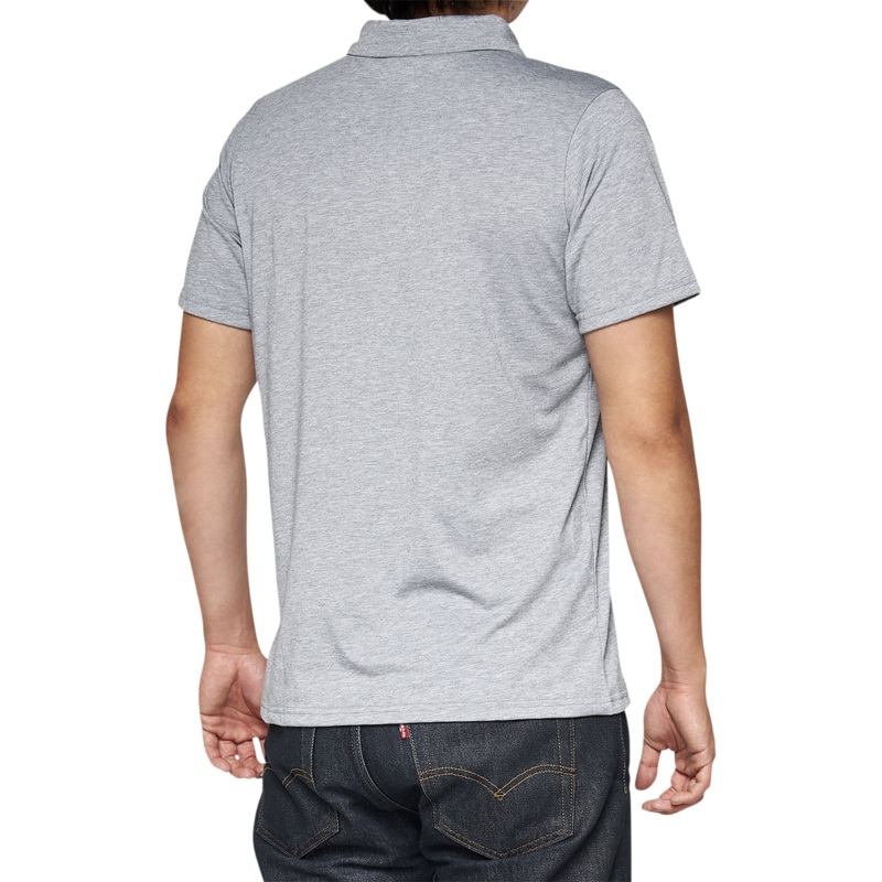 100% Corpo Polo Shirt - Heather Gray/White - 2XL 35019-252-14