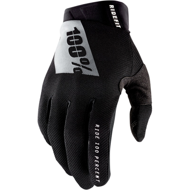 100% Ridefit Gloves - Black - Large 10010-00002