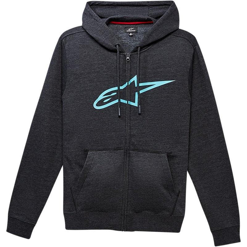 Alpinestars Ageless 2 Zip Hoodie - Charcoal/Turquoise - Large 1038530521976L