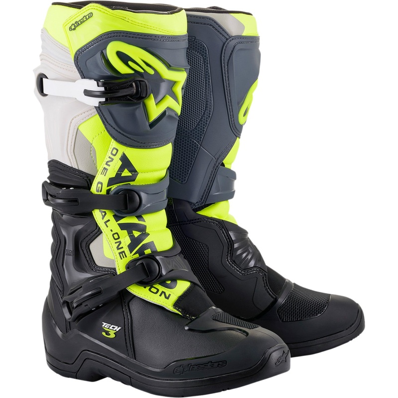 Alpinestars Tech 3 Boots - Black/Gray/Yellow Fluorescent - US 9 2013018-1055-9