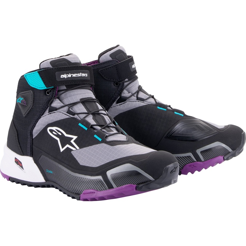 Alpinestars Stella CR-X Drystar? Shoes - Black/Gray/Teal/Purple - US 8.5 2611523137085