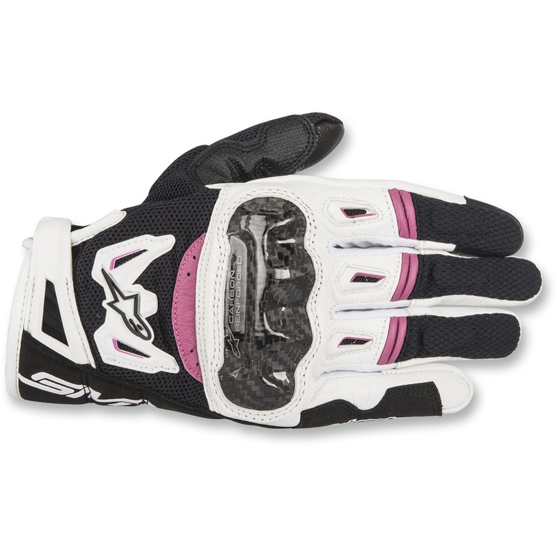 Alpinestars Stella SMX-2 Air Carbon V2 Gloves - Black/White/Fuchsia - Large 3517717-1239-L