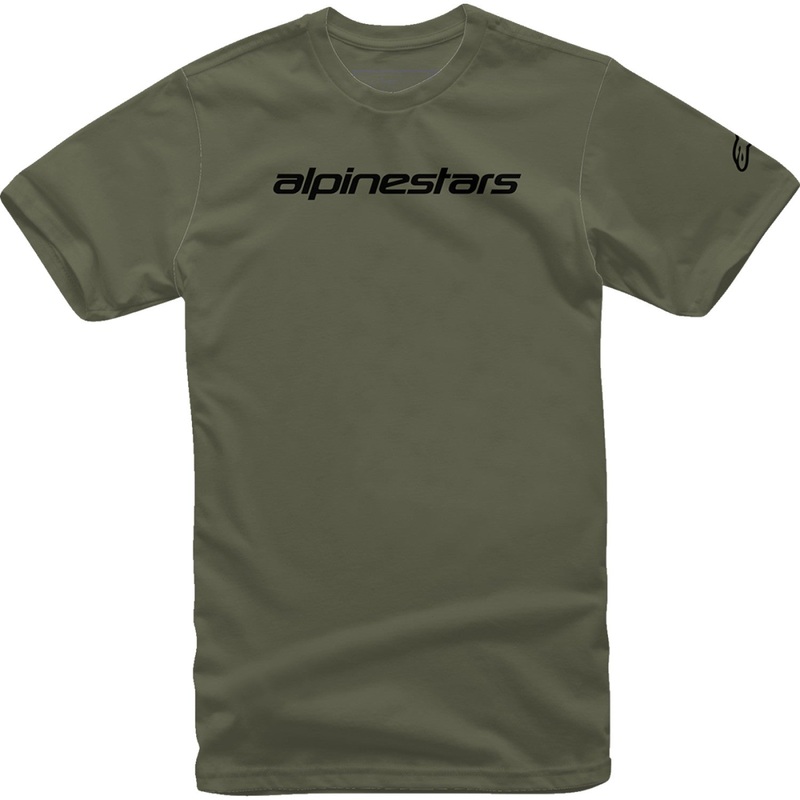 Alpinestars Linear Wordmark T-Shirt - Military/Black - Large 1212720206910L