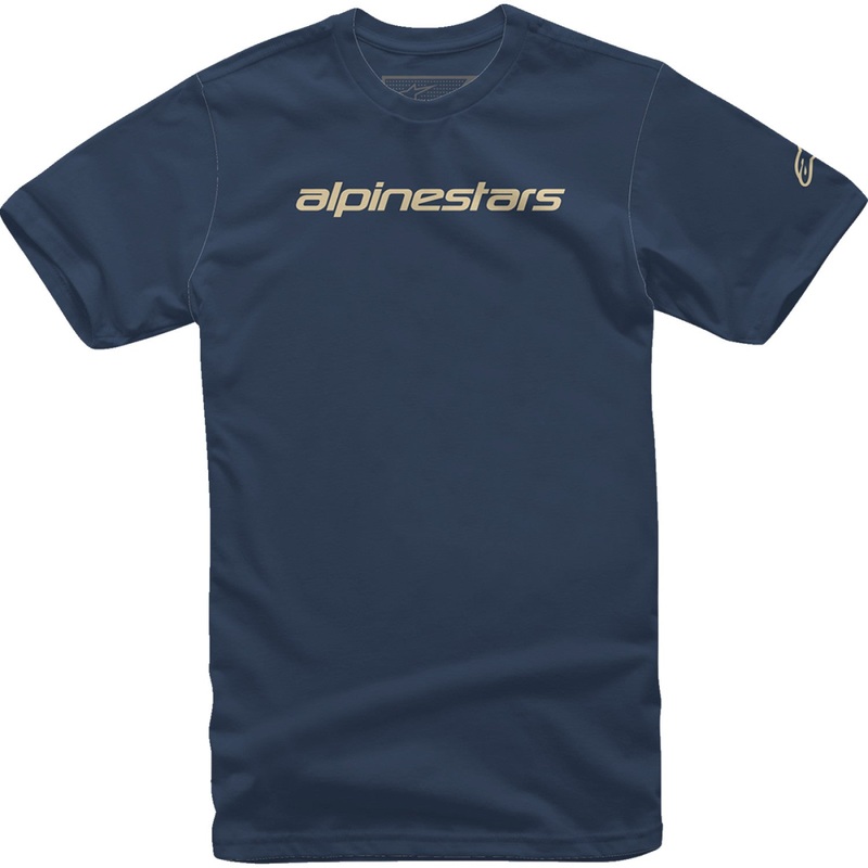 Alpinestars Linear Wordmark T-Shirt - Navy/Stone - Large 1212720207128L