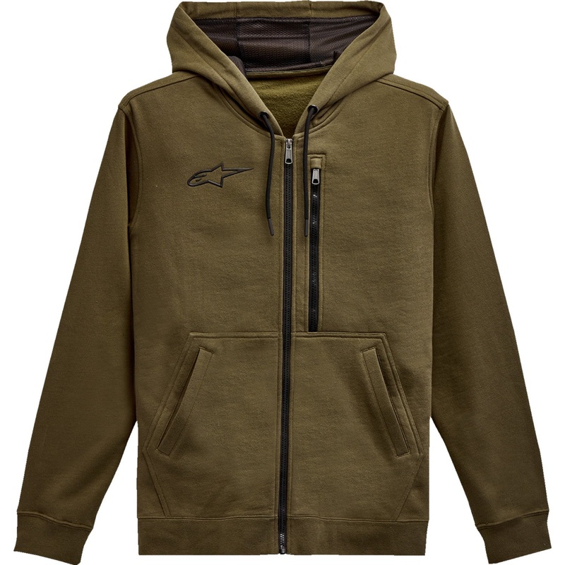 Alpinestars Asymmetrical Zip-up Hoodie - Military - Medium 121351030690M