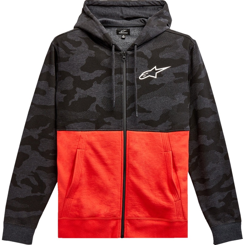 Alpinestars Camo Block Hoodie - Charcoal Heather/Warm Red - Large 1213510501816L