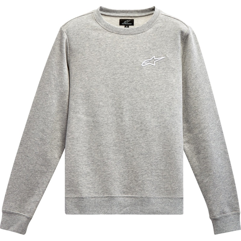 Alpinestars Women's Ageless Crew Fleece - Heather Gray/White - Medium 1232518201121M