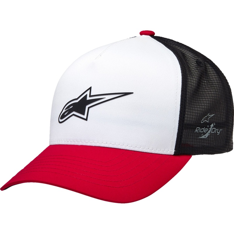 Alpinestars Advantage Tech Trucker Hat - White/Red/Black - One Size 121281160231OS