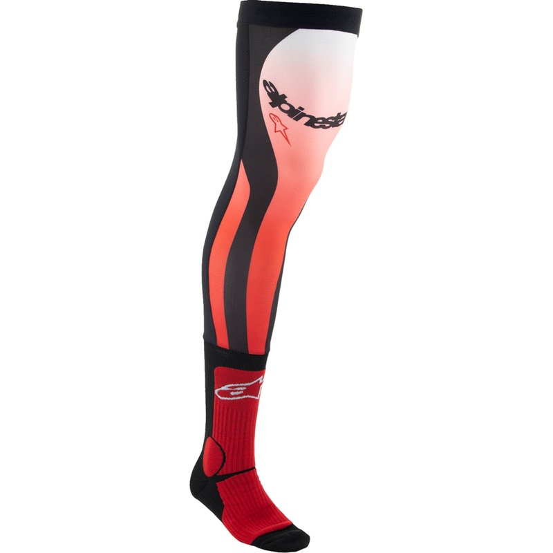 Alpinestars Knee Brace Socks - Black/Red - Large/XL 4701324-3012-LX