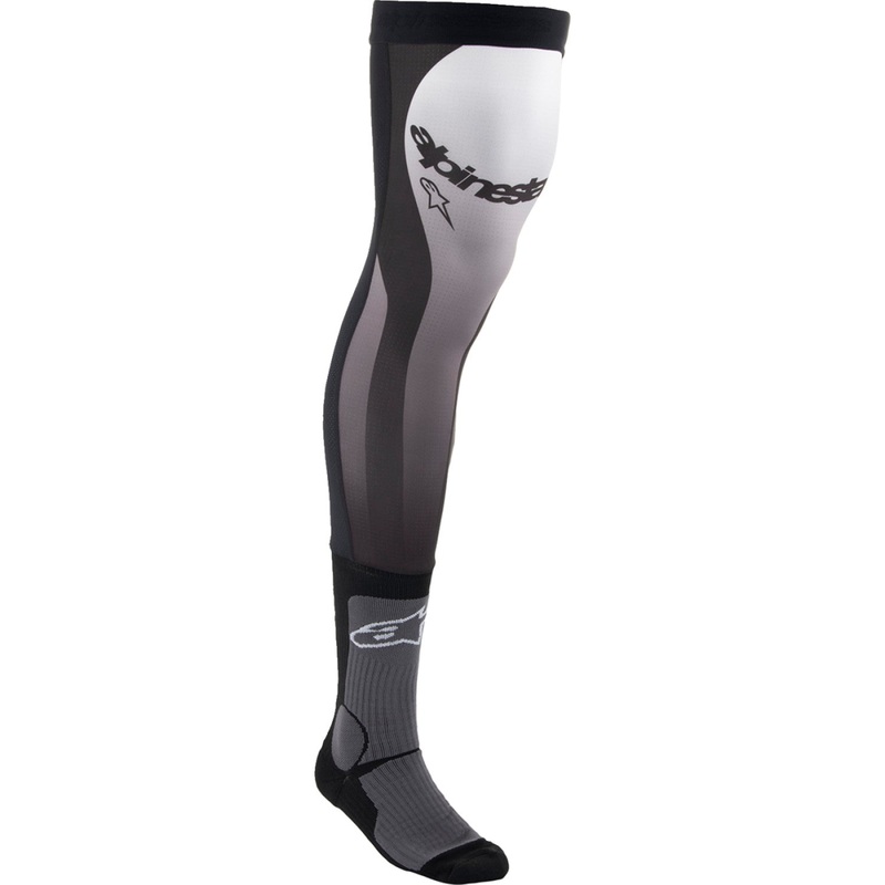 Alpinestars Knee Brace Socks - Black/White - Large/XL 4701324-12-LXL