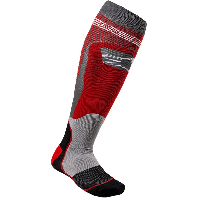 Alpinestars MX Plus 1 Socks - Red/Gray - Large/2XL 4701820-318-L2X