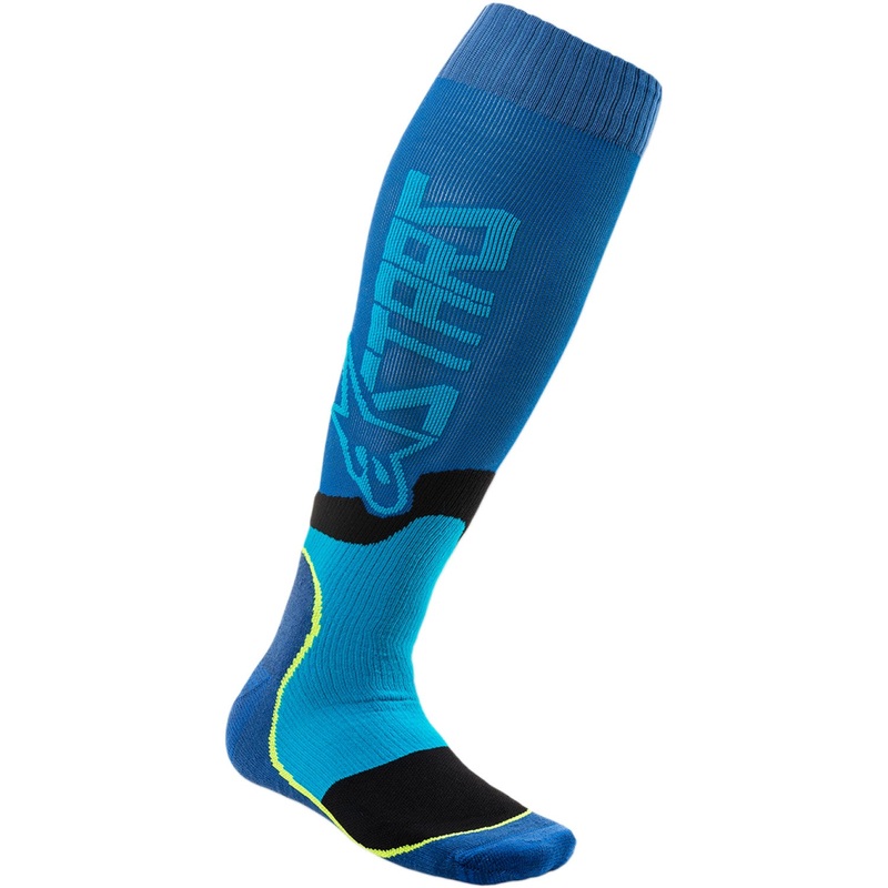 Alpinestars MX Plus 2 Socks - Black/Cyan - Large/2XL 4701920-707-L2X