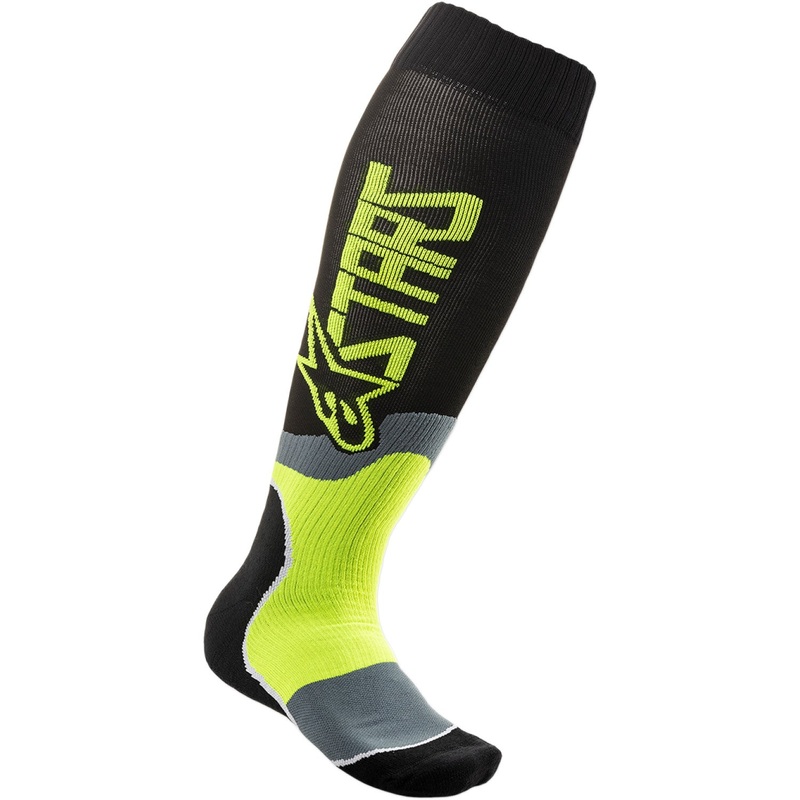 Alpinestars MX Plus 2 Socks - Black/Yellow - Small/Medium 4701920-155-SM