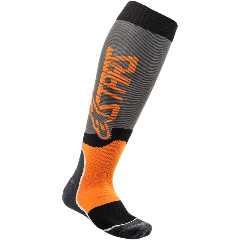 Alpinestars MX Plus 2 Socks - Gray/Orange - Small/Medium 4701920-9040-SM