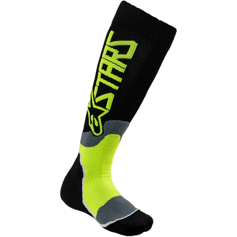 Alpinestars MX Plus 2 Youth Socks - Black/Yellow - Medium/Large 4741920-155