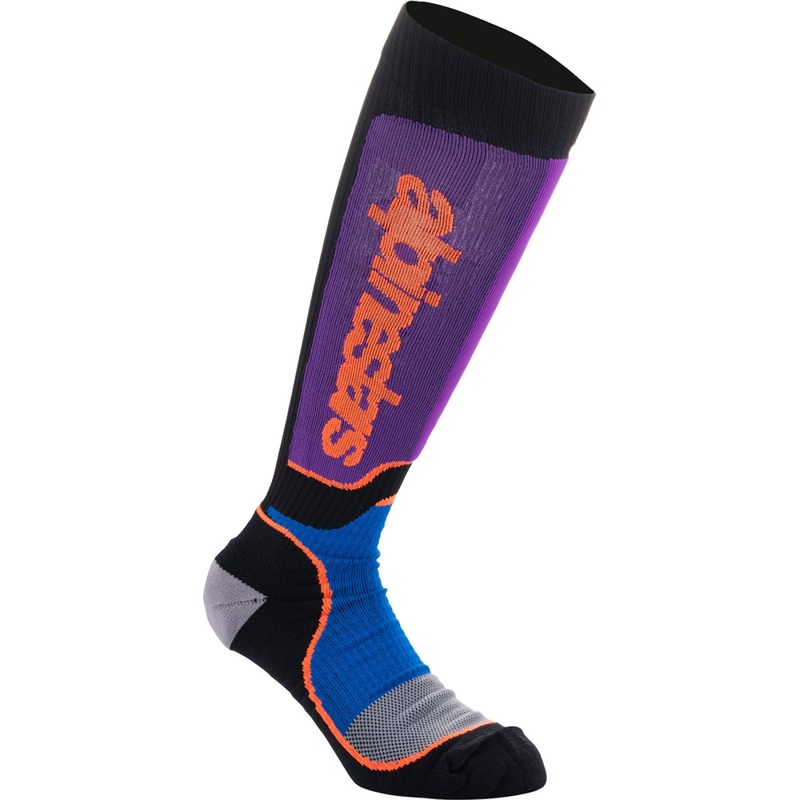 Alpinestars MX Plus Socks - Black/Purple/Blue/Orange - Large 4702324-1246-L