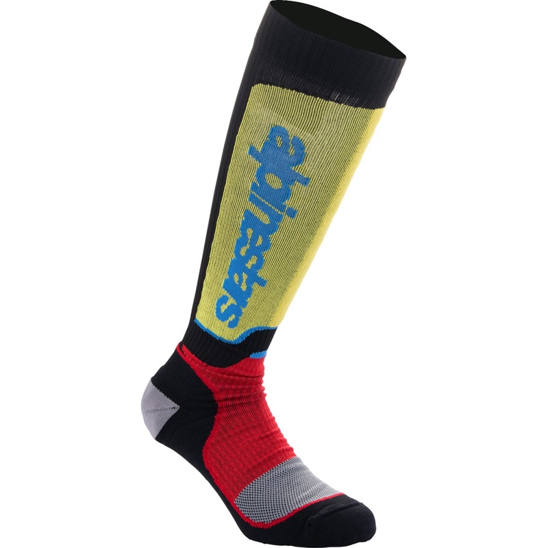 Alpinestars MX Plus Socks - Black/Red/Yellow/Blue - Large 4702324-1212-L