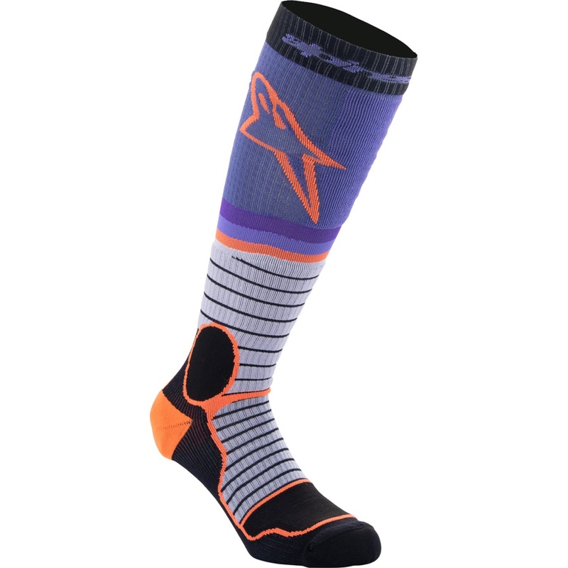 Alpinestars MX Pro Socks - Black/Gray/Purple/Orange - Large 4701524-1207-L
