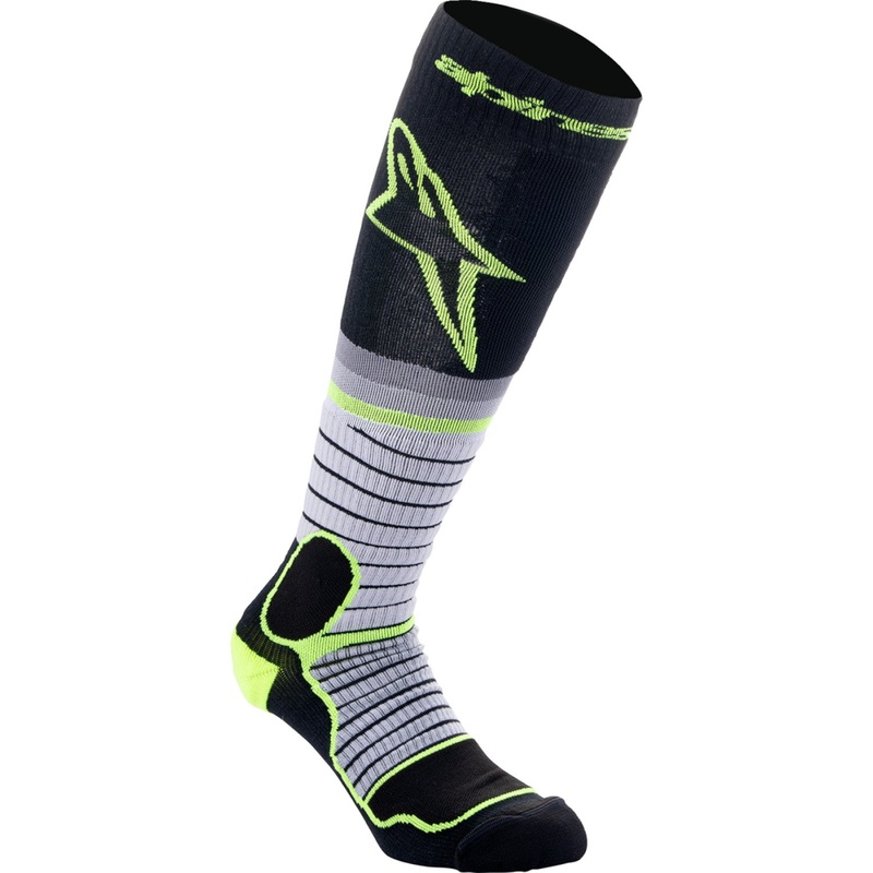 Alpinestars MX Pro Socks - Black/Gray/Yellow - Large 4701524-175-L