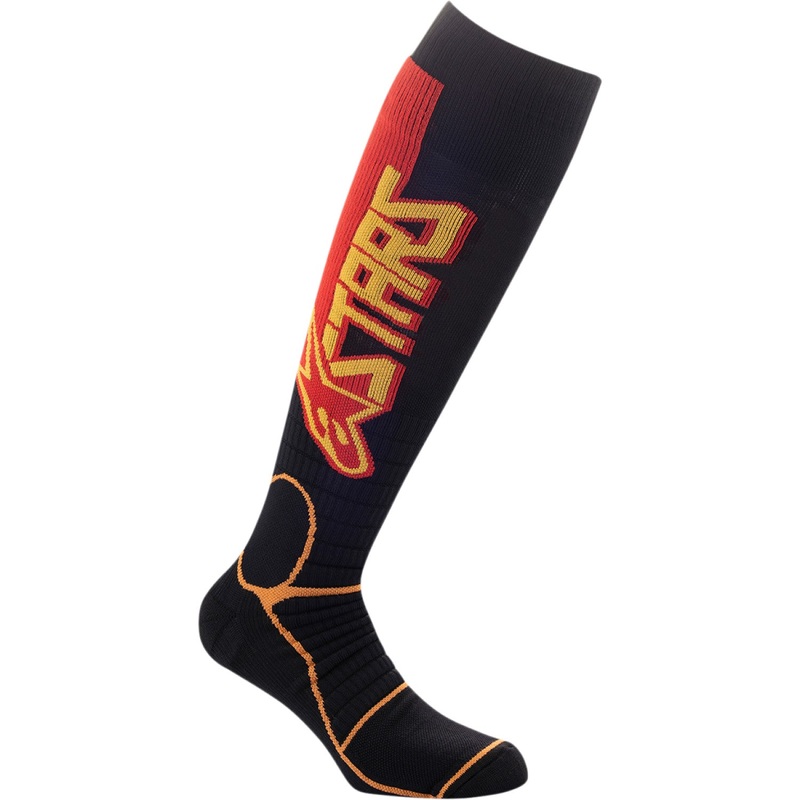 Alpinestars MX Pro Socks - Black/Yellow/Orange - Large 4701520-1540-L