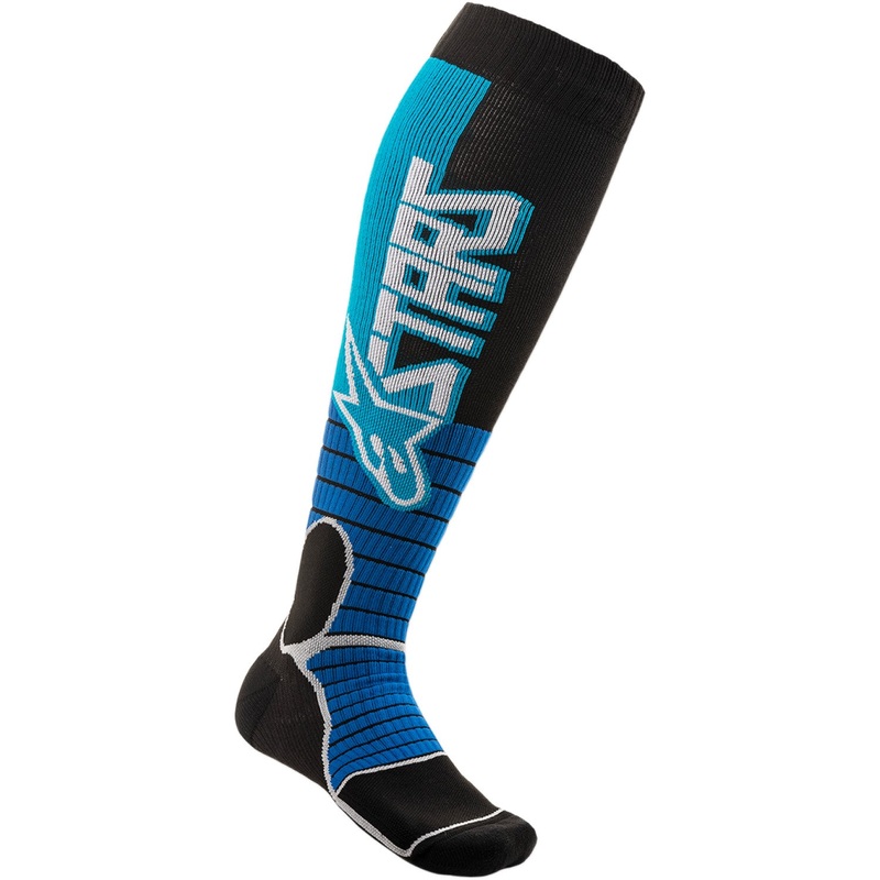Alpinestars MX Pro Socks - Cyan/Black - Large 4701520-731-L2X