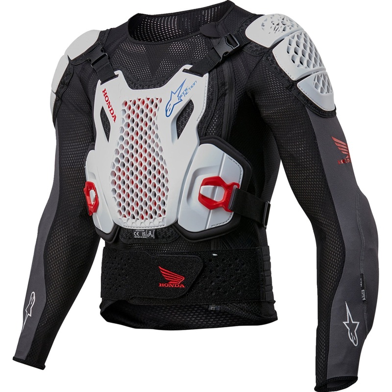Alpinestars Honda Bionic Plus v2 Protection Jacket - Black/White/Blue/Bright Red - Medium 6506023-1272-M