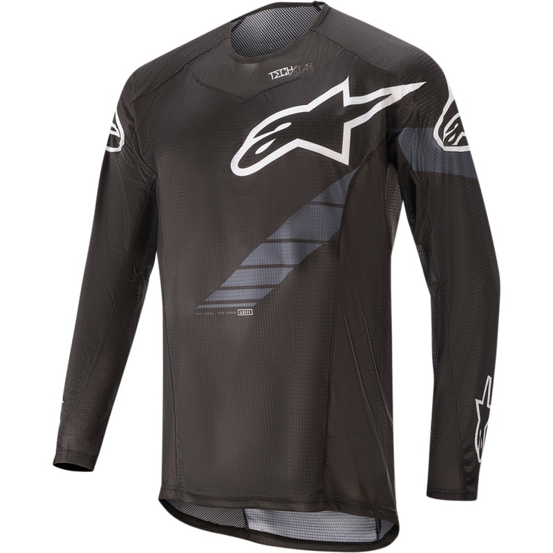 Alpinestars Techstar Long-Sleeve Jersey - Black/Gray - 2XL 1760220-104-2X