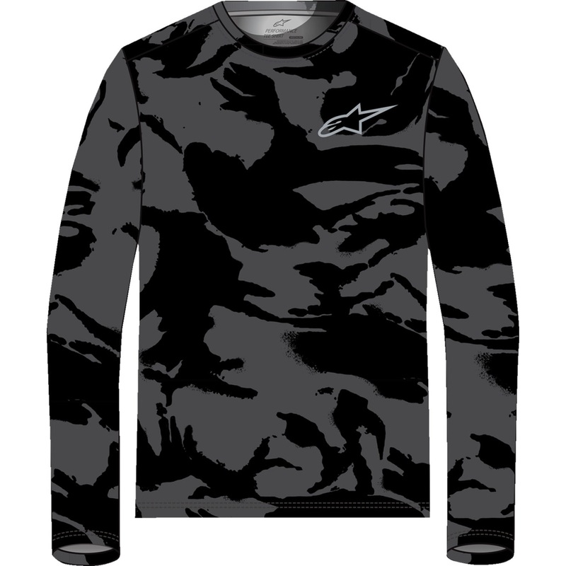 Alpinestars Performance Long-Sleeve T-Shirt - Black/Camo - Large 1214-71010-160-L