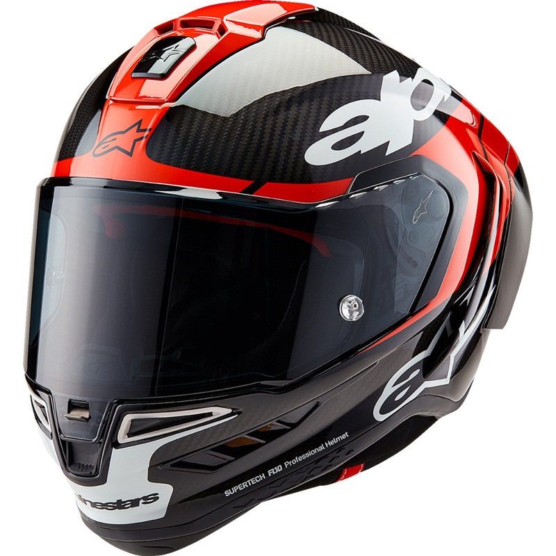 Alpinestars Supertech R10 Helmet - Element - Carbon/Red/White - Large 8200324-1363-L