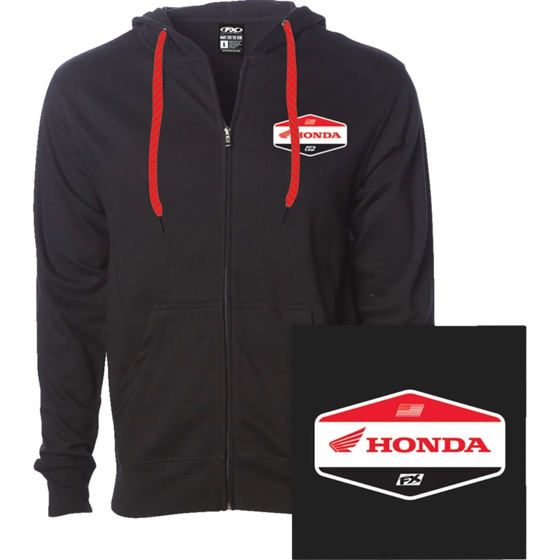 Factory Effex Honda Stadium Zip-Up Hoodie - Black - 2XL 27-88308