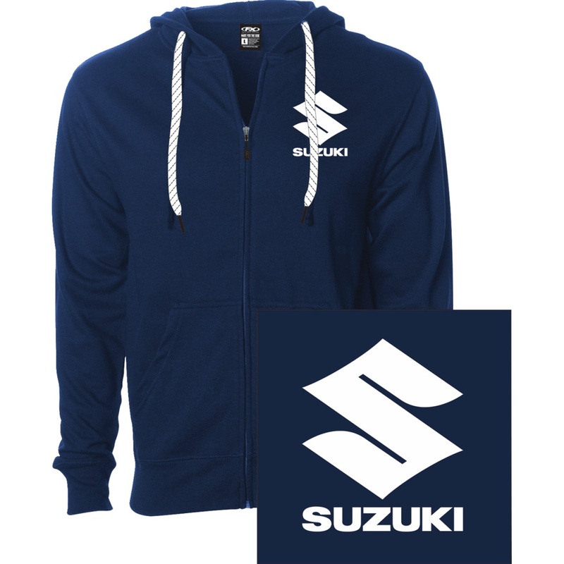Factory Effex Suzuki Icon Zip-Up Hoodie - Navy - Large 28-88454