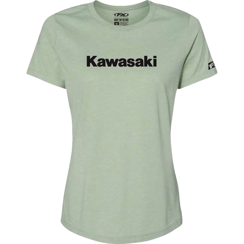 Factory Effex Women's Kawasaki T-Shirt - Light Heather Green - Large 27-87144