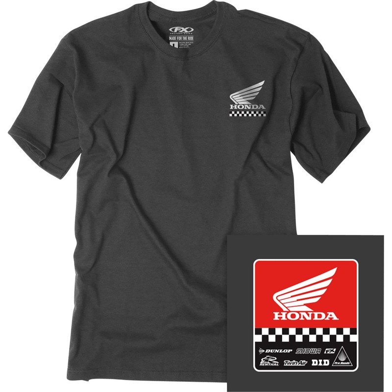 Factory Effex Youth Honda Starting Line T-Shirt - Heather Charcoal - Medium 27-83302